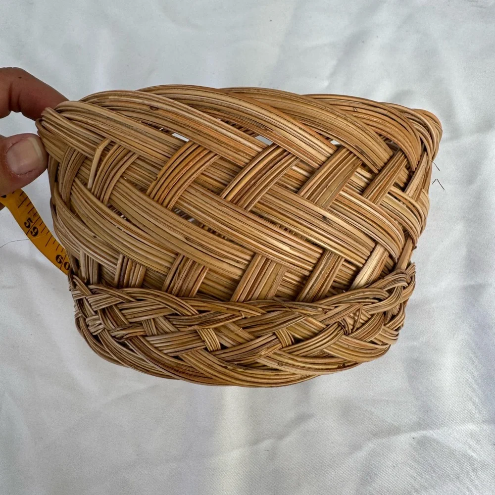 Woven Tan Basket / hand made